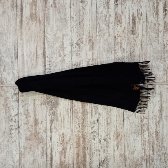 Black Wool/Cashmere Scarf - Picture 1 of 2